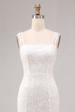 Floral White Ruched Thick Straps Long Graduation Dress