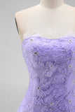 Floral Pink Beaded A-Line Short Homecoming Dress