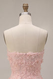 Floral Pink Beaded A-Line Short Homecoming Dress