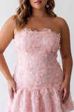 Floral Pink Beaded A-Line Short Homecoming Dress
