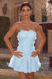 Floral Pink Beaded A-Line Short Homecoming Dress