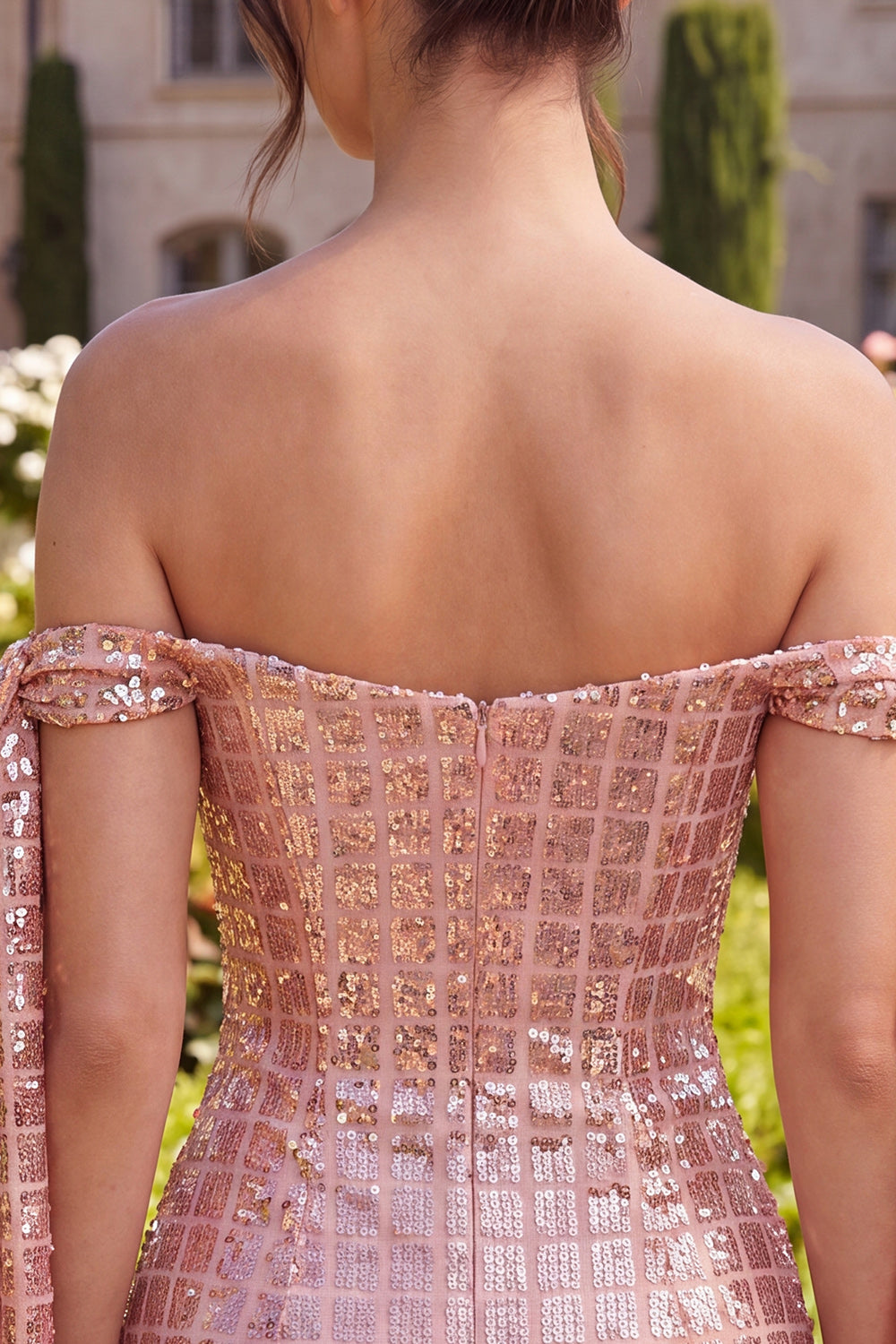 Sparkly Champagne Sequin Tight Short Homecoming Dress