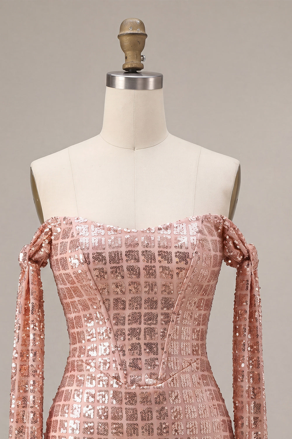 Sparkly Champagne Sequin Tight Short Homecoming Dress