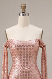 Sparkly Champagne Sequin Tight Short Homecoming Dress