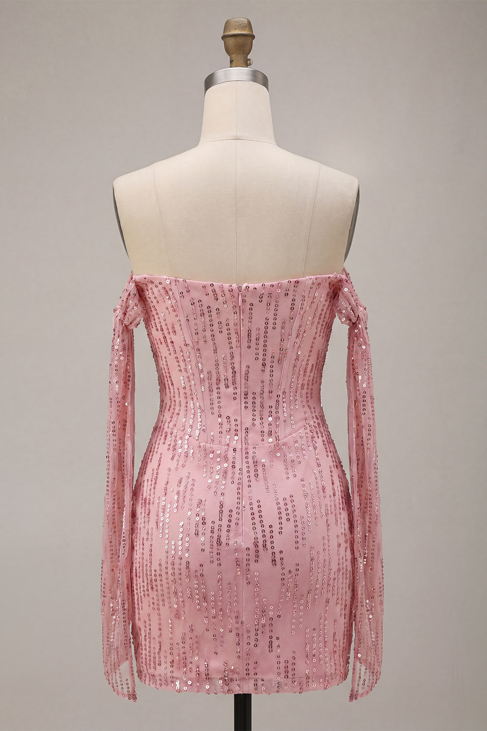 Sparkly Champagne Sequin Tight Short Homecoming Dress