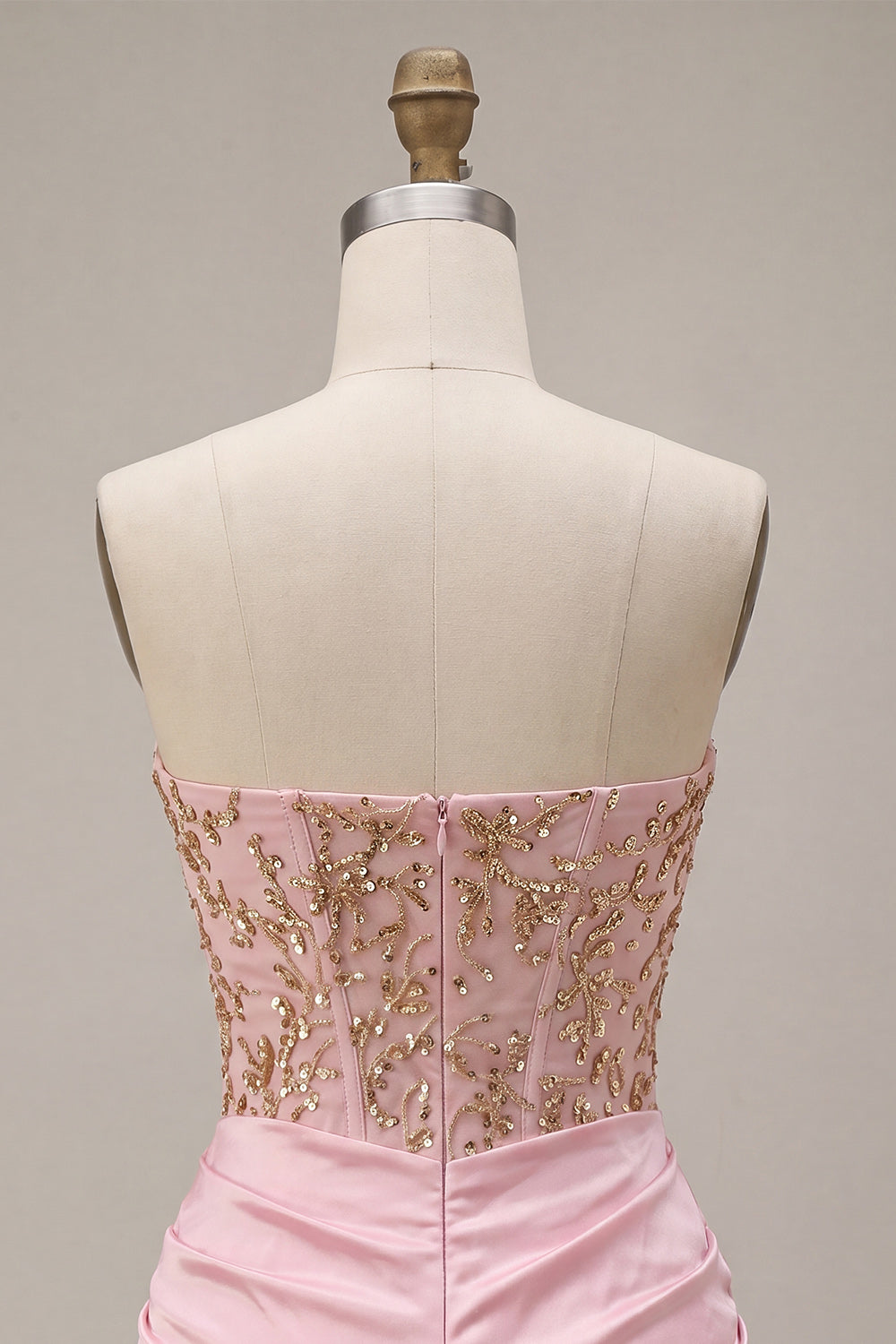 Sparkly Pink Ruched Corset Short Homecoming Dress with Rhinestones