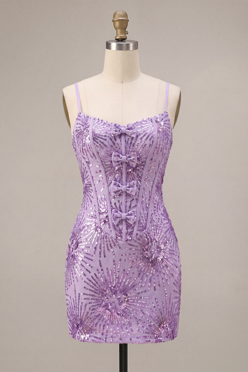 Sparkly Plum Sequin Corset Tight Short Homecoming Dress