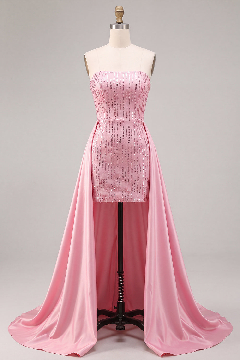 Sparkly Pink Sequin Tight Short Homecoming Dress with Cape