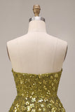 Sparkly Olive Floral Sequin Sweetheart A Line Ruffled Short Homecoming Dress