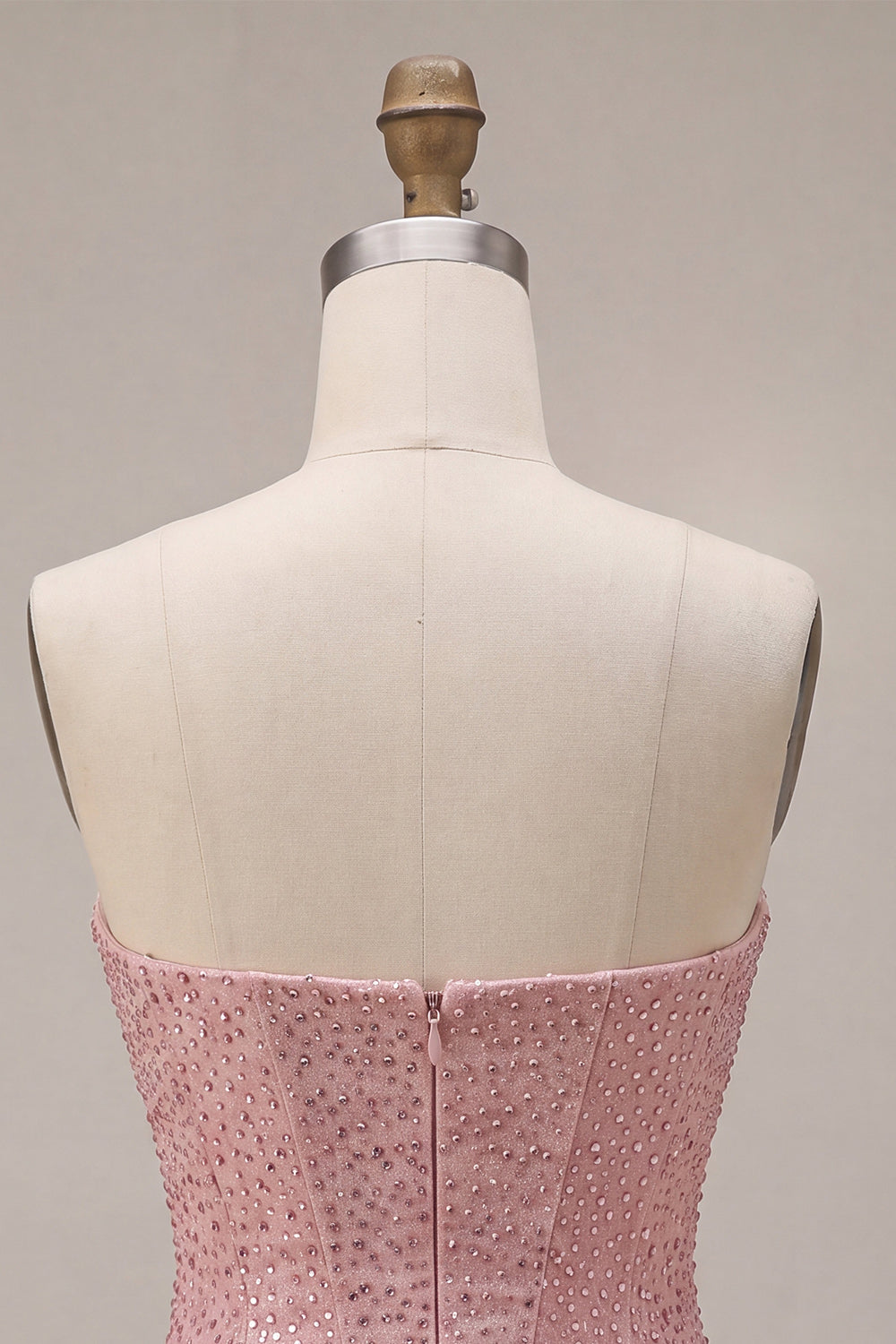 Sparkly Pink Beaded Sweetheart A Line Short Corset Homecoming Dress