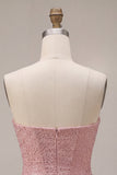 Sparkly Pink Beaded Sweetheart A Line Short Corset Homecoming Dress