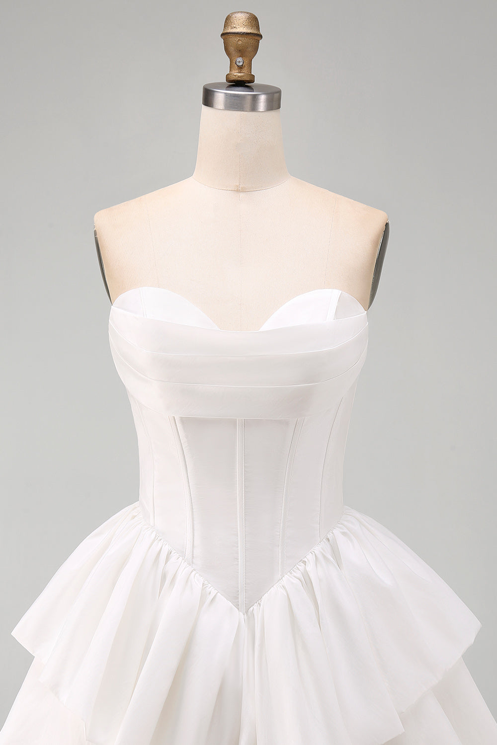 White Sweetheart A Line Tiered Short Corset Homecoming Dress