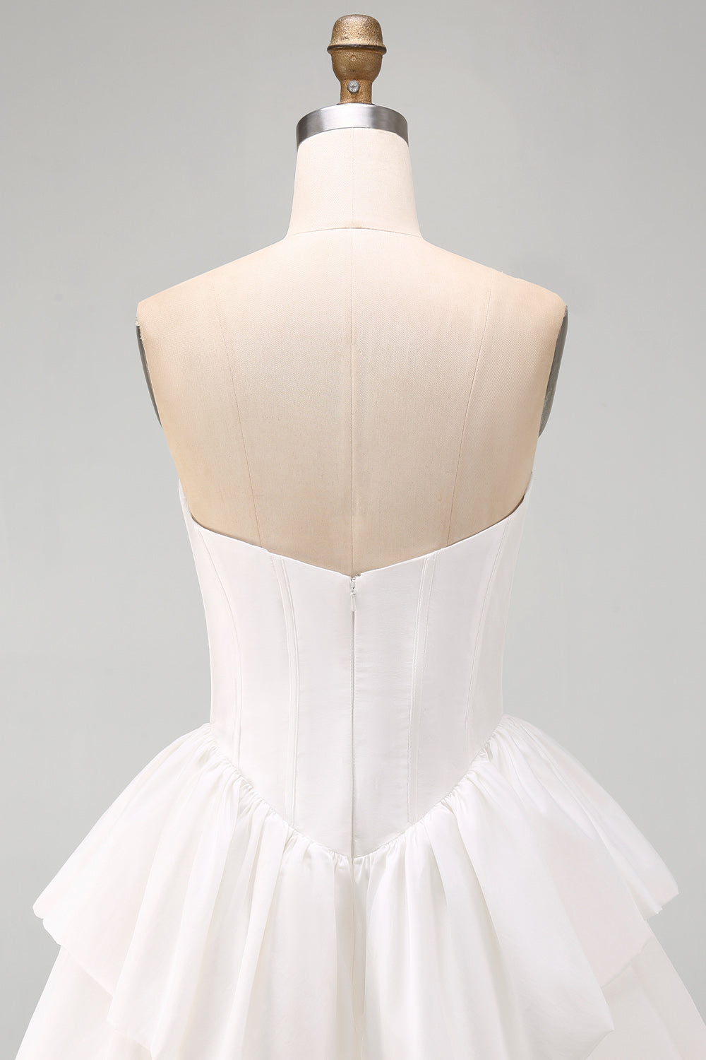 White Sweetheart A Line Tiered Short Corset Homecoming Dress