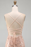 Sparkly Champagne Tight Scoop Neck Sequins Beaded Short Homecoming Dress