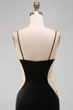 Black Floral Tight Cut Out Short Homecoming Dress with Rhinestone