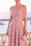Blue Floral A Line Corset Off the Shoulder Maxi Beach Wedding Guest Dress