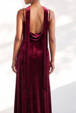 Black Mermaid Spaghetti Straps Velvet Long Wedding Guest Dress