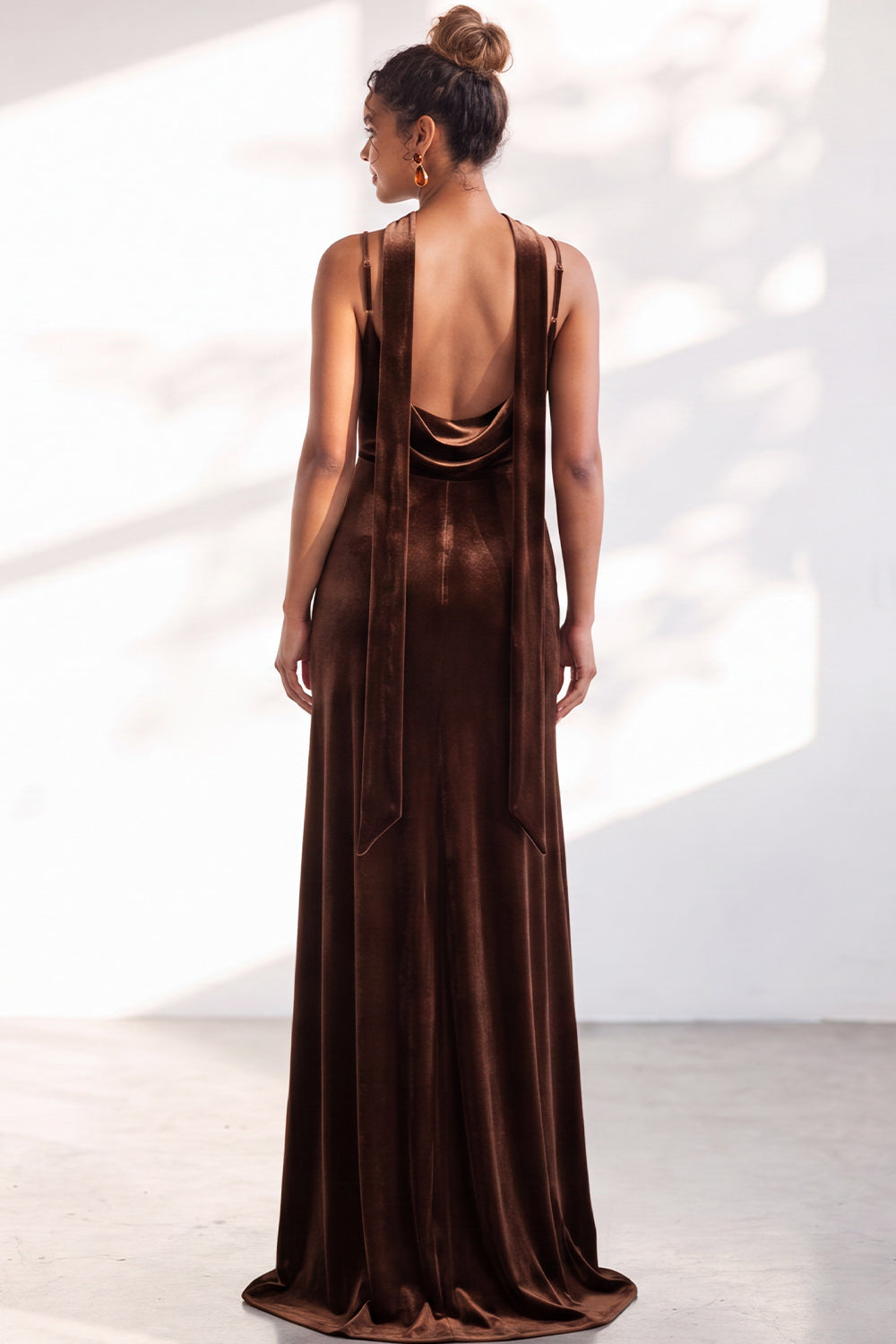 Black Mermaid Spaghetti Straps Velvet Long Wedding Guest Dress