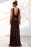 Black Mermaid Spaghetti Straps Velvet Long Wedding Guest Dress