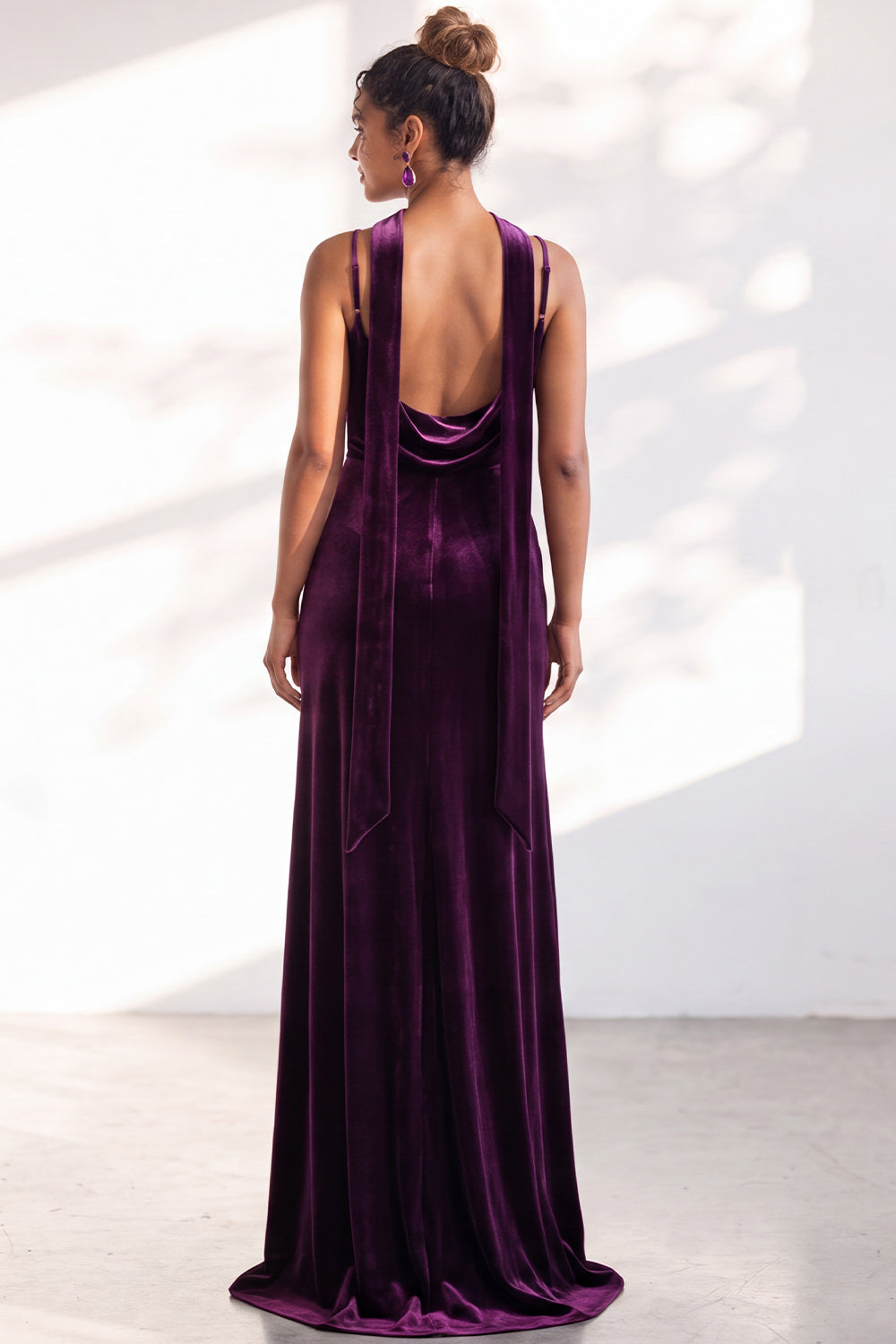 Black Mermaid Spaghetti Straps Velvet Long Wedding Guest Dress