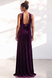 Black Mermaid Spaghetti Straps Velvet Long Wedding Guest Dress