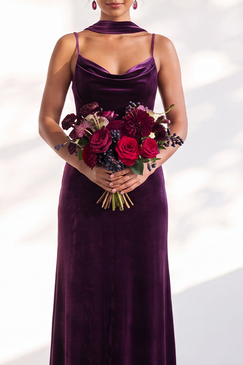 Black Mermaid Spaghetti Straps Velvet Long Wedding Guest Dress