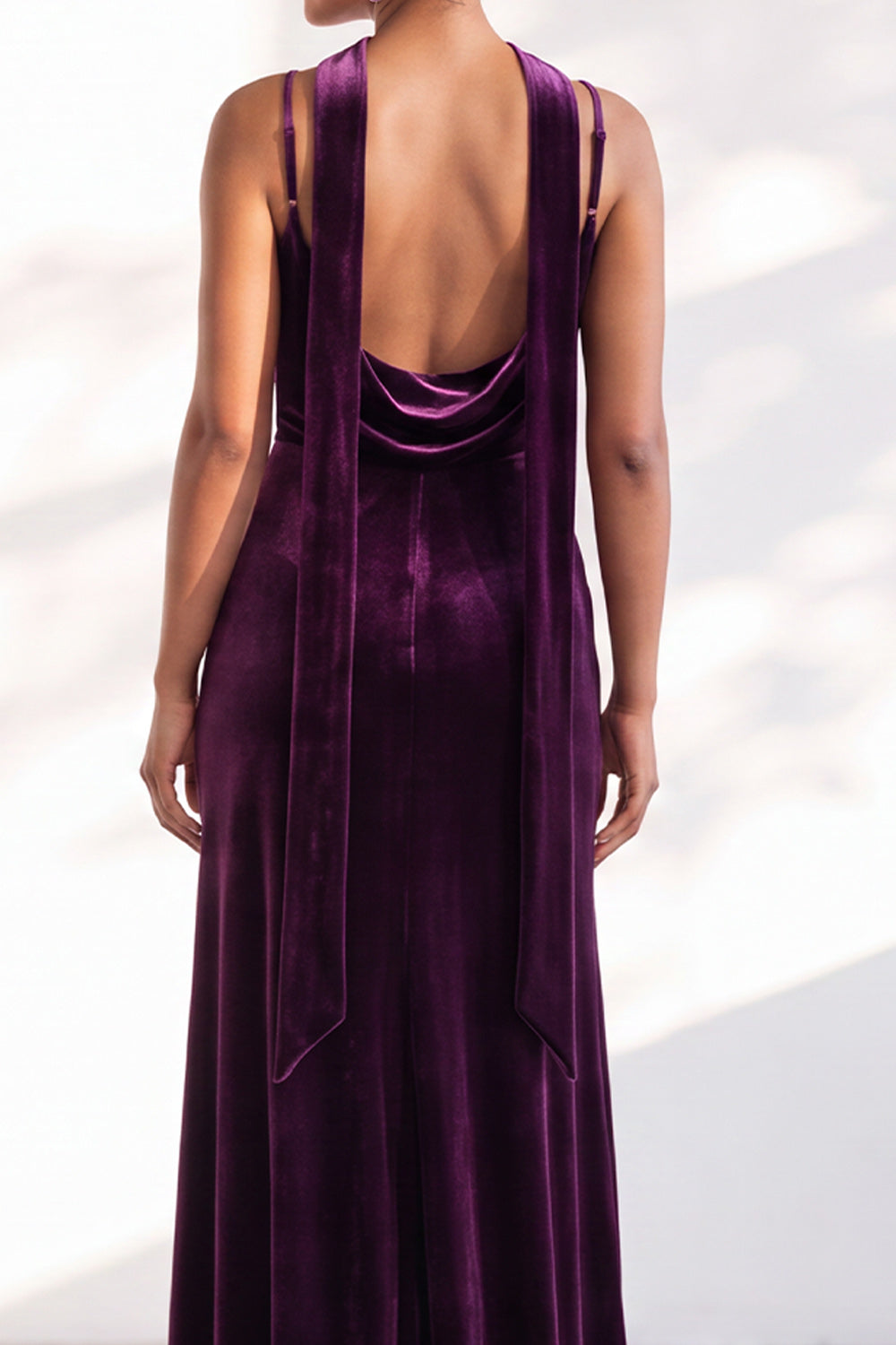 Black Mermaid Spaghetti Straps Velvet Long Wedding Guest Dress