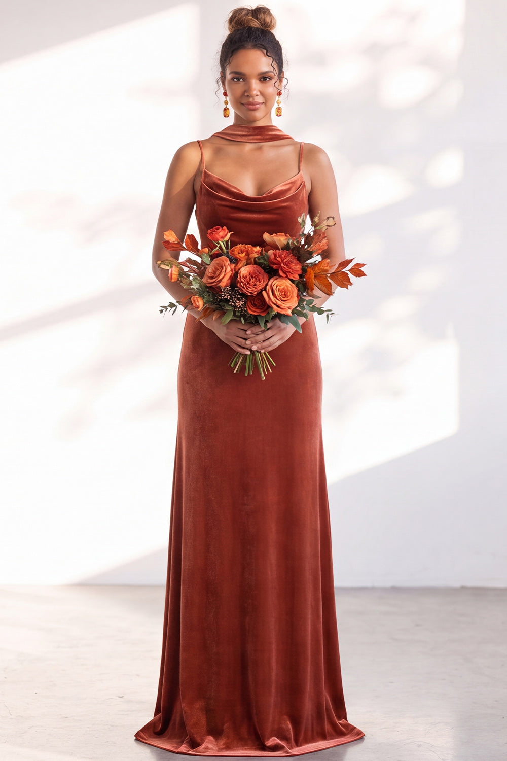 Black Mermaid Spaghetti Straps Velvet Long Wedding Guest Dress