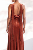 Black Mermaid Spaghetti Straps Velvet Long Wedding Guest Dress