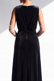 Terracotta Velvet Sheath V-Neck Long Wedding Guest Dress
