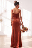 Dark Green Velvet Sheath Long Wedding Guest Dress with Slit