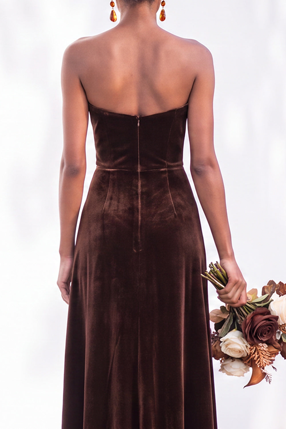 Sheath Navy Velvet Sweetheart Long Wedding Guest Dress with Slit