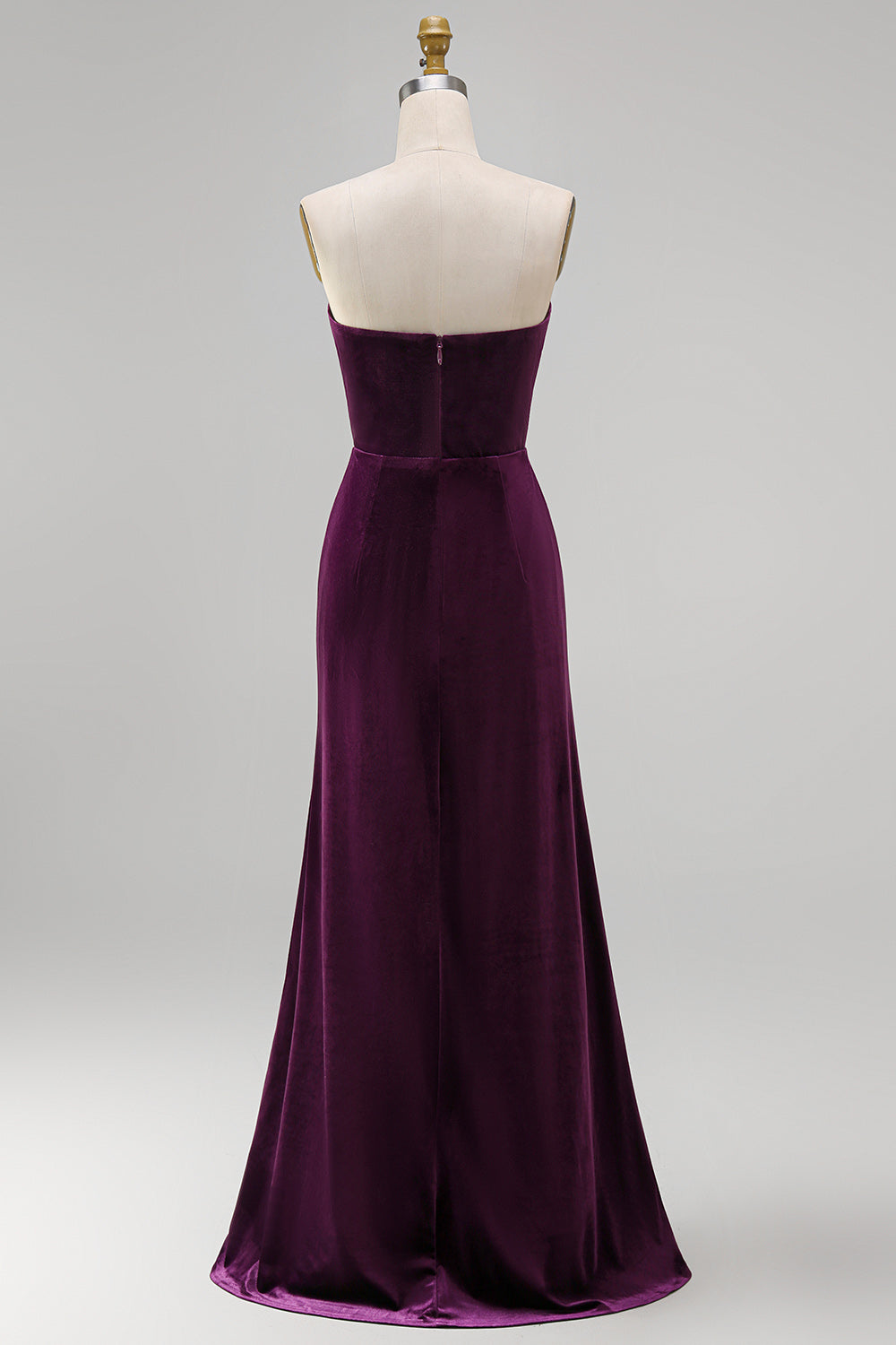 Sheath Navy Velvet Sweetheart Long Wedding Guest Dress with Slit