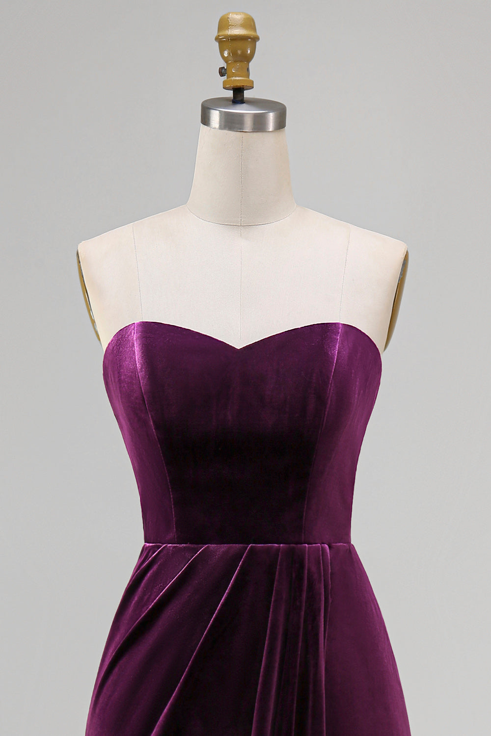 Sheath Navy Velvet Sweetheart Long Wedding Guest Dress with Slit