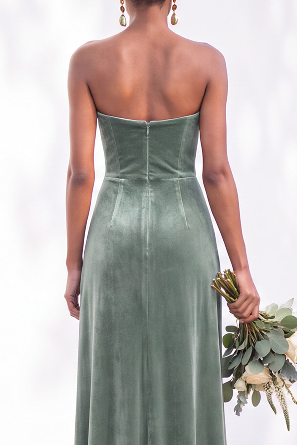 Sheath Navy Velvet Sweetheart Long Wedding Guest Dress with Slit