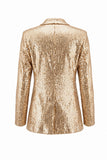 Sparkly Champagne Sequins Shawl Lapel 2 Piece Prom Suits