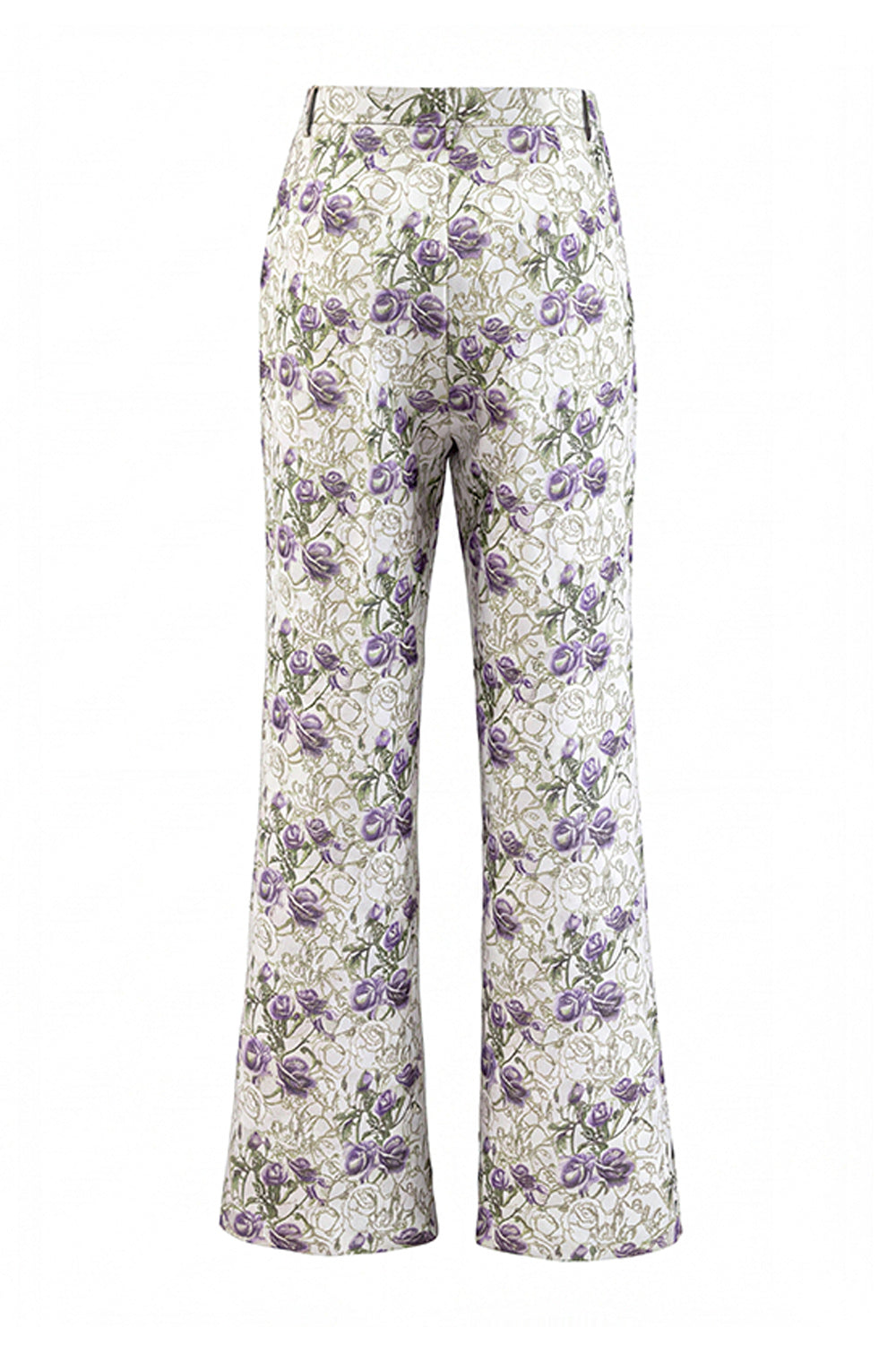 White Purple Flower 2 Piece Peak Lapel 3/4 Sleeves Women Suits