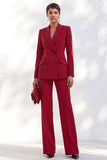 Double Breasted Acacia Peak Lapel Slim Fit 2 Piece Work Suits