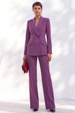 Double Breasted Acacia Peak Lapel Slim Fit 2 Piece Work Suits