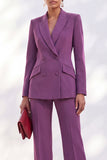 Double Breasted Acacia Peak Lapel Slim Fit 2 Piece Work Suits
