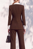 Berlin Blue Slim Fit Shawl Lapel Double Breasted 2 Piece Work Suits