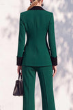 Berlin Blue Slim Fit Shawl Lapel Double Breasted 2 Piece Work Suits