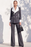 Berlin Blue Slim Fit Shawl Lapel Double Breasted 2 Piece Work Suits
