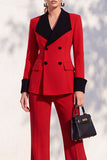 Berlin Blue Slim Fit Shawl Lapel Double Breasted 2 Piece Work Suits