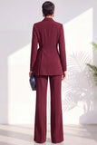 Shawl Lapel Dusty Green Pleated 2 Piece Work Suits with Sash