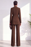 Shawl Lapel Dusty Green Pleated 2 Piece Work Suits with Sash