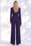 Fresh Emerald Shawl Lapel 2 Piece Beaded Ruched Work Suits