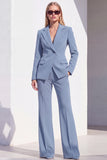 One Button Dark Burgundy Slim Fit Notched Lapel 2 Piece Work Suits