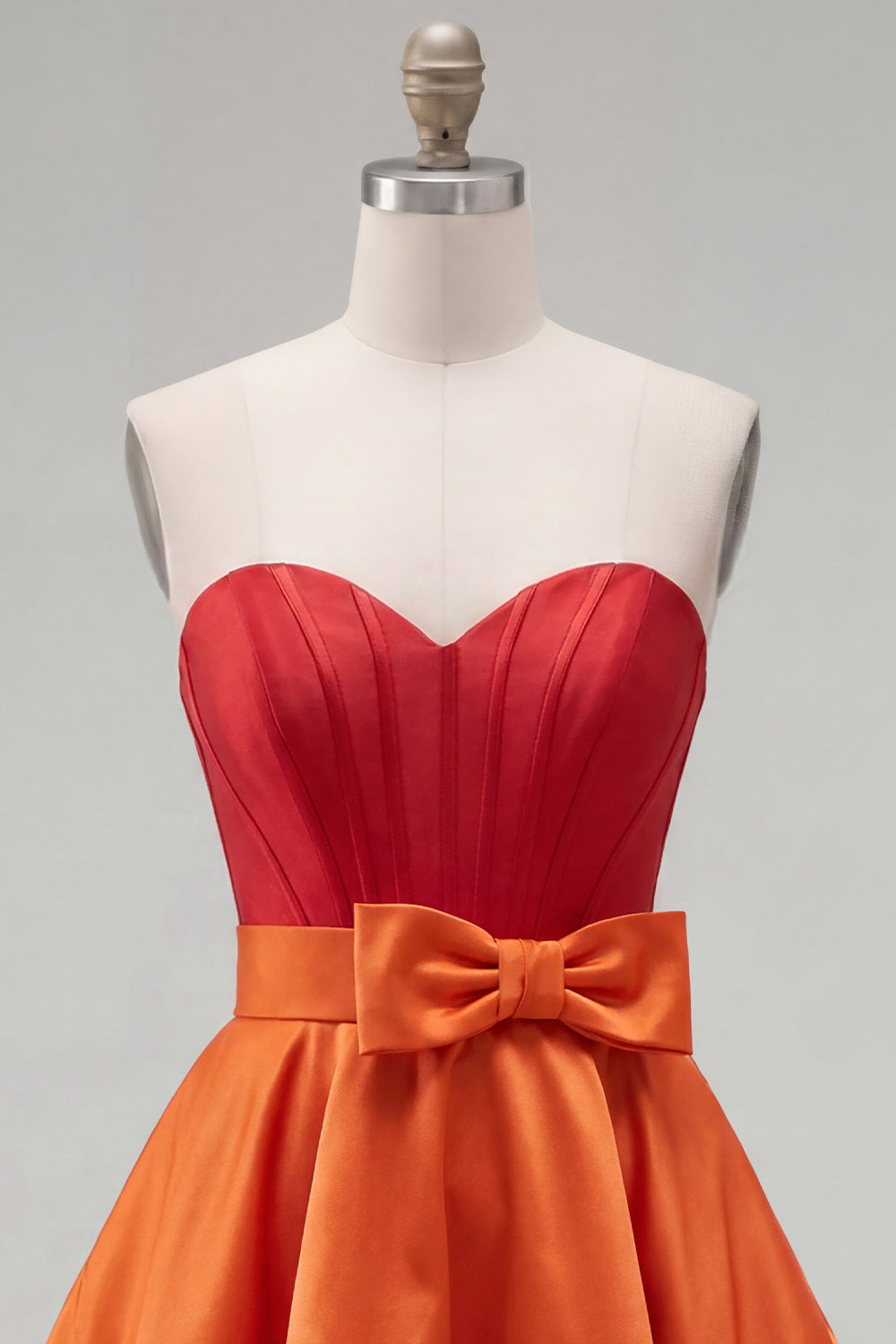 A-Line Navy Purple Color Block Ruffled Short Homecoming Dress with Bow