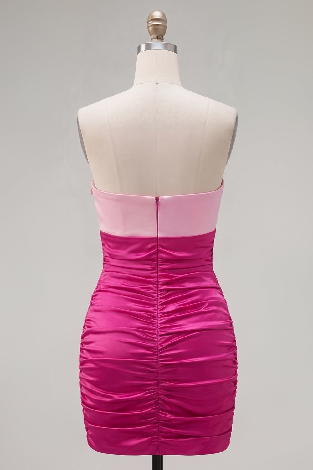 Red Orange Color Block Keyhole Short Tight Homecoming Dress